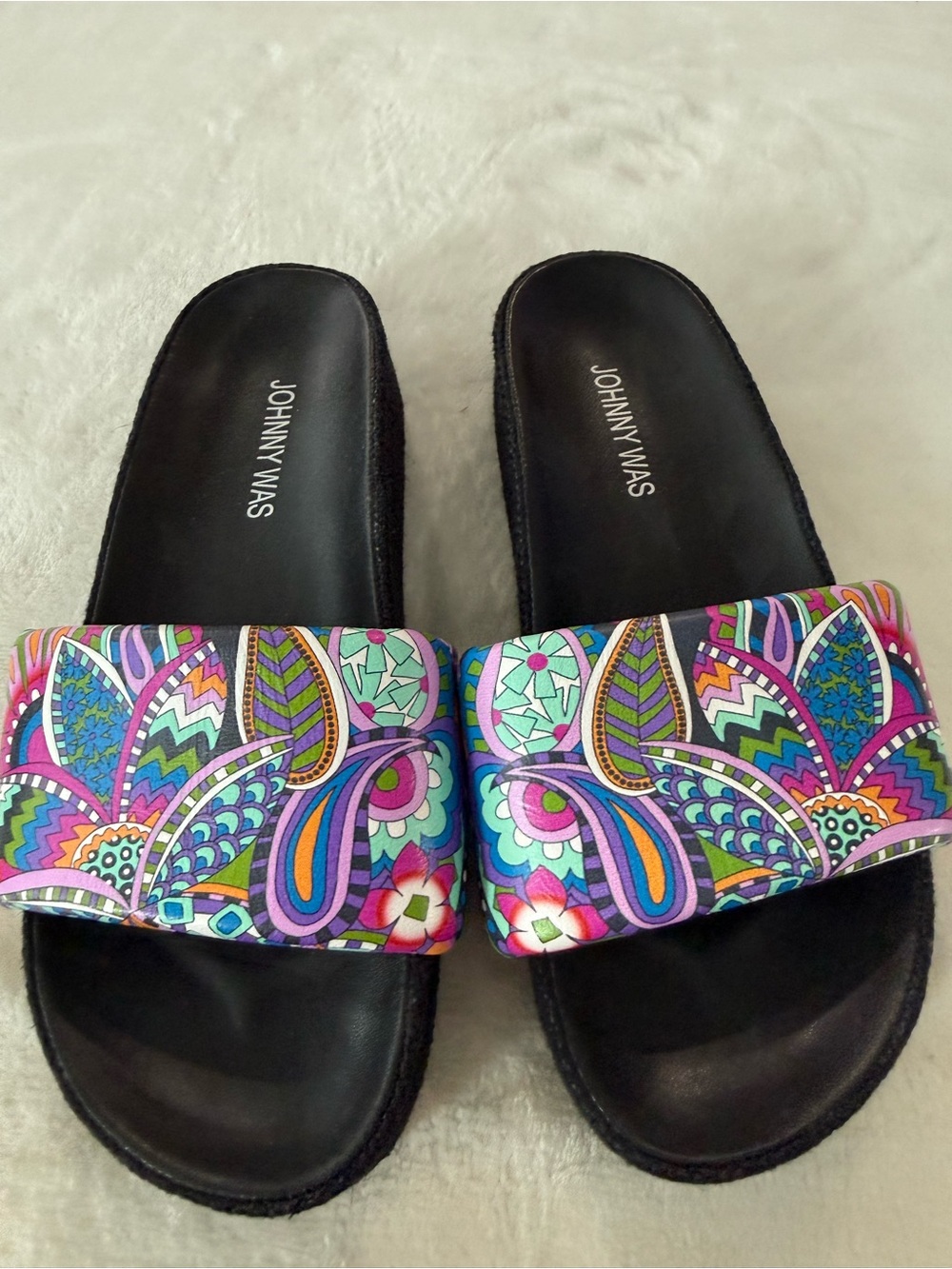 Johnny Was DEMARNE SANDAL Paisley Slides Size 6 NEW - Picture 2 of 7